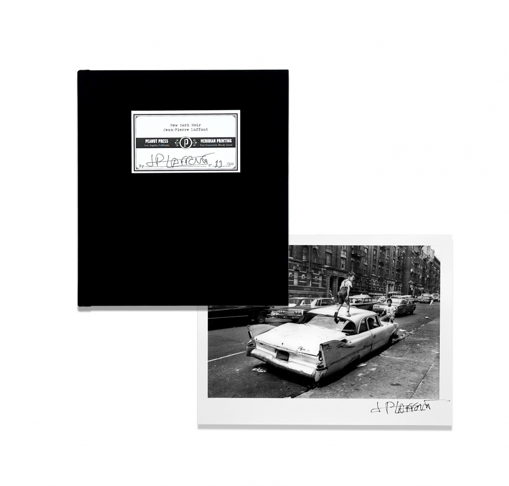 Black book cover and black and white vintage photo