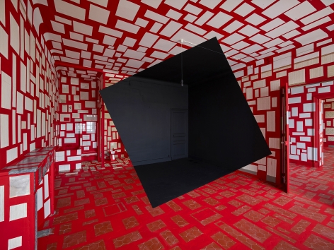 Georges Rousse, anamorphose, architecture, red, Rognes, France, Sous Les Etoiles Gallery