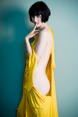 Sophie Delaporte, Nudes, Model with yellow fabric, 2010, Sous Les Etoiles Gallery