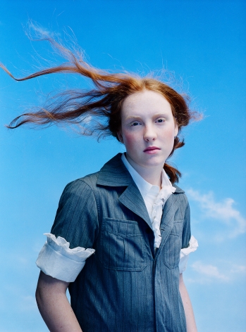 Sophie Delaporte, Early Fashion Work, Windblown red hair of young woman, Sous Les Etoiles Gallery