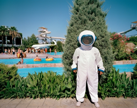 Reiner Riedler, Fake Holidays, Person in Astronaut suit, Topkapi Place Hotel, Antalya, Turkey, 2006, Sous Les Etoiles Gallery
