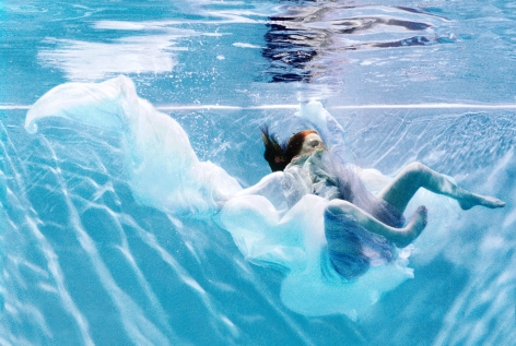 Sophie Delaporte, Early Fashion Work, Woman in dress underwater, 2001, Sous Les Etoiles Gallery