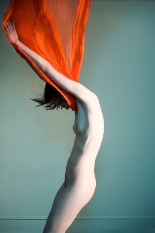 Sophie Delaporte, Nudes, Model with orange fabric, 2010, Sous Les Etoiles Gallery