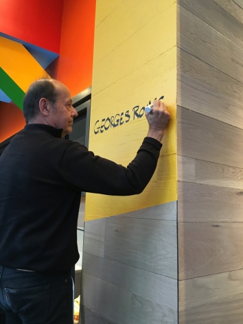 Georges Rousse signing the permanent installation - Cosmopolitan Hotel, Las Vegas  2016