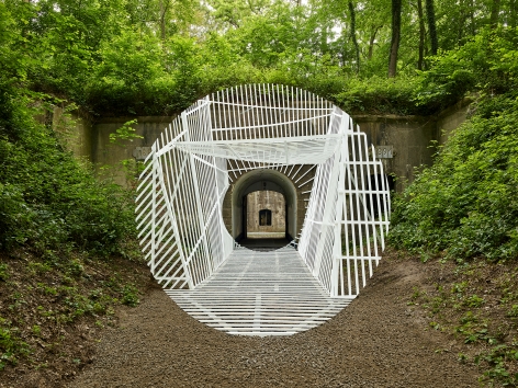 Georges Rousse, anamorphose, architecture, white, Namur, Belgium, Sous Les Etoiles Gallery