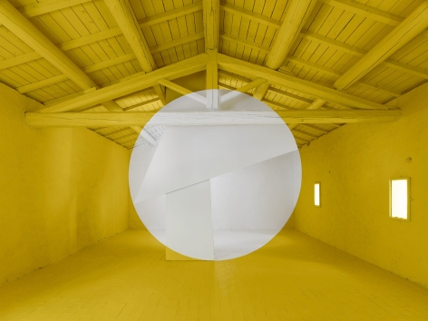Georges Rousse, installation, architecture, painting, land art, New York, Rognes, Sous Les Etoiles Gallery